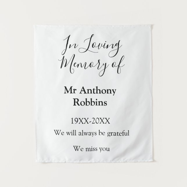 In Loving memory of name funeral memory keepsake Tapestry (Front)