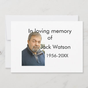 In loving memory of name year photo modern funeral holiday card