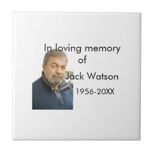 In loving memory of name year photo modern funeral tile