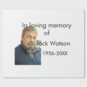 In loving memory of name year photo modern funeral wrapping paper
