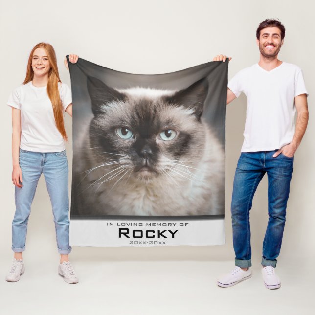 In Loving Memory Of Pet Custom Photo Memorial Fleece Blanket (In Situ)