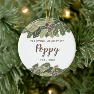 In Loving Memory of Poppy Personalized Grandpa Ceramic Ornament