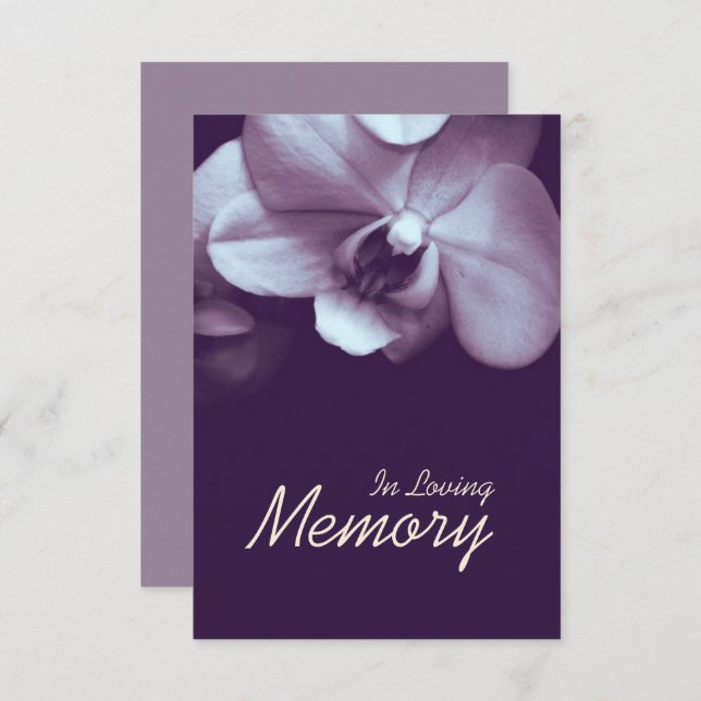 In Loving Memory Orchid DP Funeral Announcement (Front/Back)