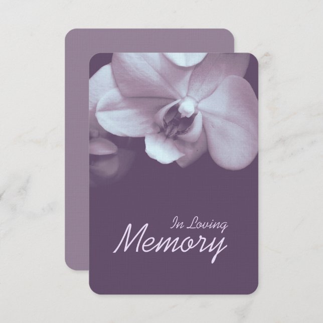In Loving Memory Orchid P Funeral Memorial Service Invitation (Front/Back)