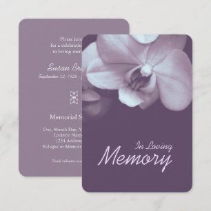 In Loving Memory Orchid P Funeral Memorial Service Invitation