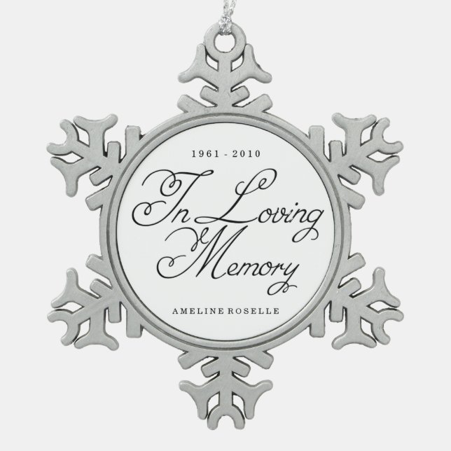 In Loving Memory Ornament Keepsake (Front)