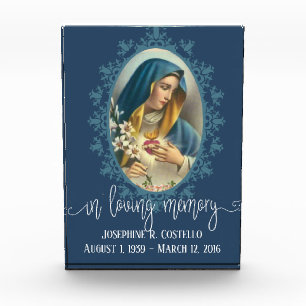 In Loving Memory Overylay   Sorrowful Virgin Mary Photo Block