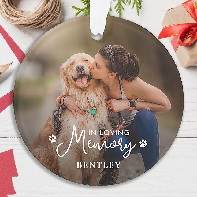 In Loving Memory - Paw Prints Pet Dog 2 Photo Ornament (Creator Uploaded)