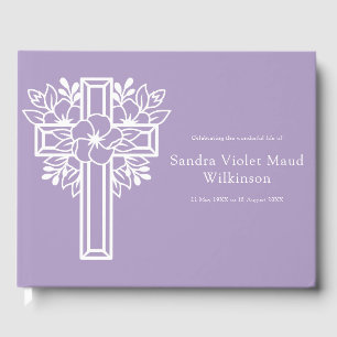 In Loving Memory peaceful lavender Memorial Photo Guest Book