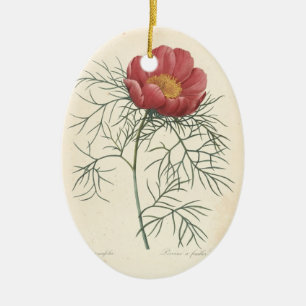 In Loving Memory Peony Custom Photo Memorial 1 Ceramic Ornament