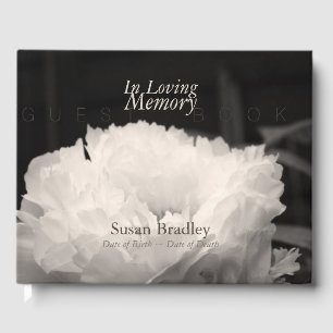 In Loving Memory Peony Funeral Guest Book 1