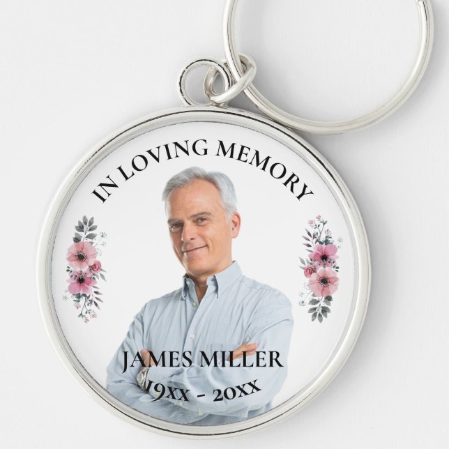 In Loving Memory. Personalize Photo Keychain (Front)