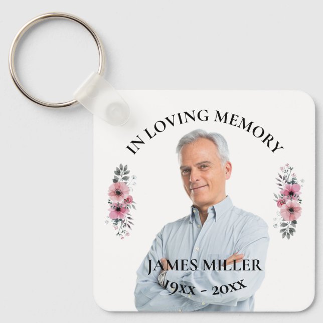 In Loving Memory. Personalize Photo Keychain (Front)