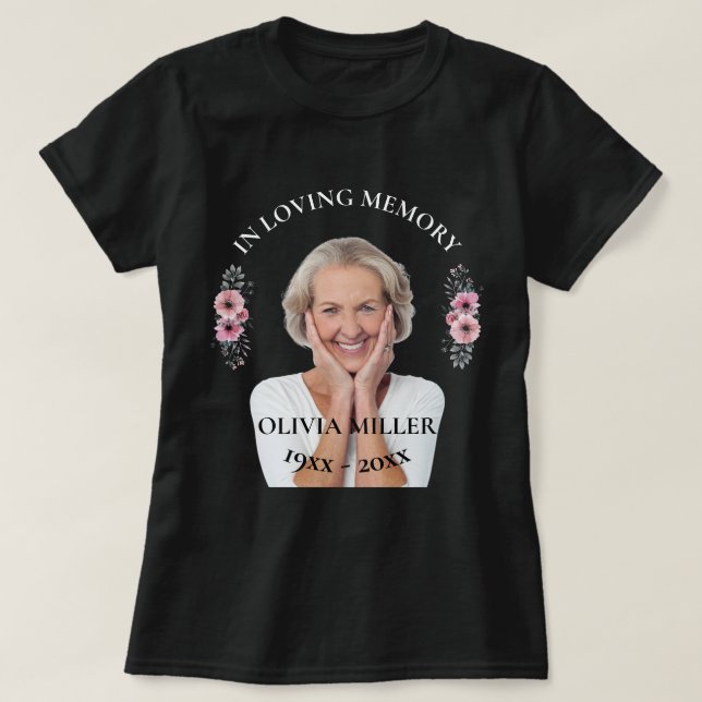In Loving Memory. Personalize T-Shirt (Design Front)