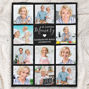 In Loving Memory Personalized 11 Photo Memorial Fleece Blanket