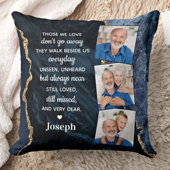 In Loving Memory Personalized 3 Picture Memorial Throw Pillow (Creator Uploaded)