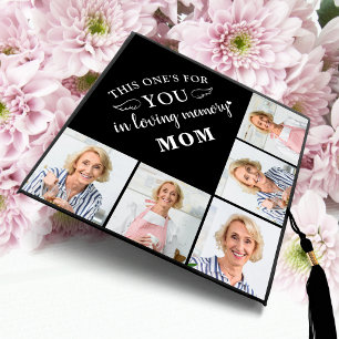 In Loving Memory Personalized 5 Photo Memorial Graduation Cap Topper