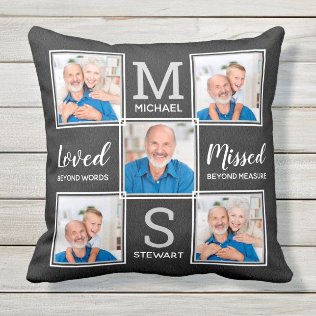 In Loving Memory Personalized 5 Photo Memorial Throw Pillow (Creator Uploaded)