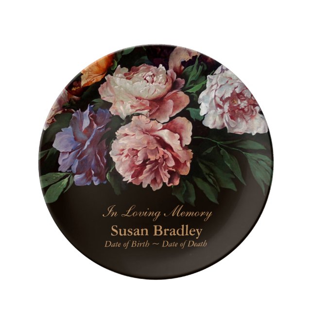 In Loving Memory Personalized Memorial Porcelain Plate (Front)