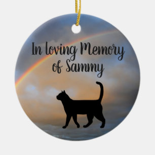 In Loving Memory Personalized Name Memorial Cat Ceramic Ornament