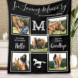 In Loving Memory Personalized Pet Horse Memorial Fleece Blanket