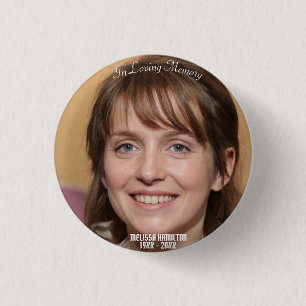 In Loving Memory Personalized Photo Funeral 1 Inch Round Button