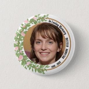 In Loving Memory Personalized Photo Funeral  2 Inch Round Button