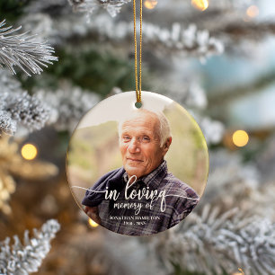 In Loving Memory Personalized Photo Memorial Ceramic Ornament