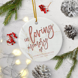 In Loving Memory Personalized Photo Memorial Ceramic Ornament