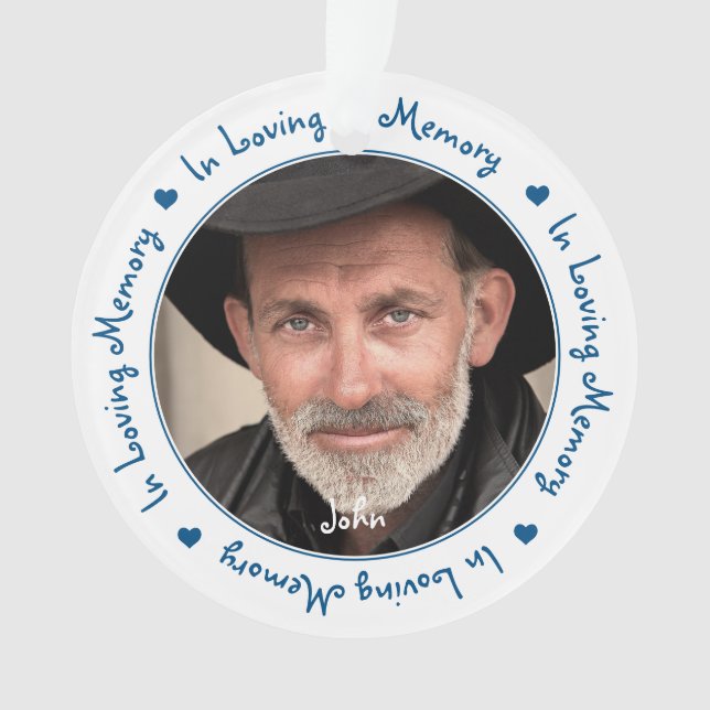In Loving Memory Personalized Photo Memorial Ornament (Front)