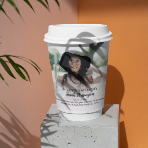 In Loving Memory Personalized Photo Memorial Paper Cups