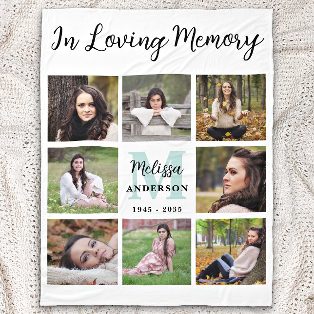 In Loving Memory Personalized Photos Memorial  Fleece Blanket (Creator Uploaded)