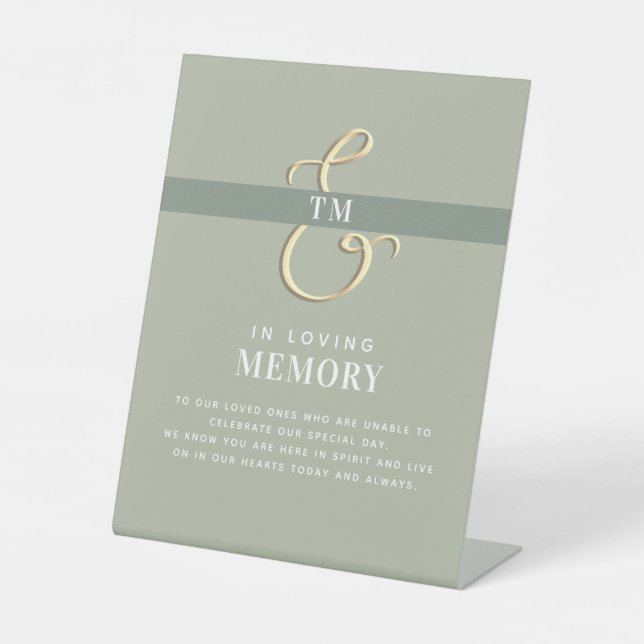 In Loving Memory Personalized Wedding Pedestal Sig Pedestal Sign (Front)