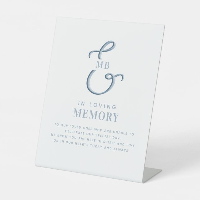 In Loving Memory Personalized Wedding Pedestal Sign (Front)