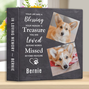 In Loving Memory Pet Loss Dog Memorial Photo Album Binder