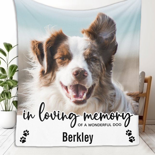In Loving Memory- Pet Loss Keepsake - Dog Memorial Fleece Blanket (Creator Uploaded)