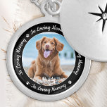In Loving Memory Pet Loss Photo Pet Memorial Locket Necklace<br><div class="desc">Honour your best friend with a custom photo pet memorial locket necklace . This unique memorial keepsake is the perfect gift for yourself, family or friends to pay tribute to your loved one. This dog memorial necklace features a simple black and white design with decorative script. Quote "In Loving Memory"....</div>