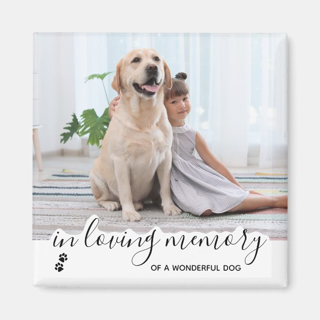 In Loving Memory Pet Memorial Dog Magnet (Front)