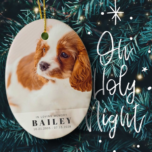 In Loving Memory Pet Memorial Modern Custom Photo Ceramic Ornament (Creator Uploaded)