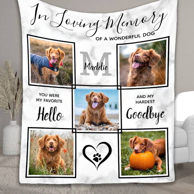 In Loving Memory Pet Memorial Photo Collage Fleece (Creator Uploaded)