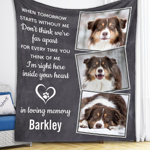 In Loving Memory Pet Memorial Photo Collage Fleece Blanket