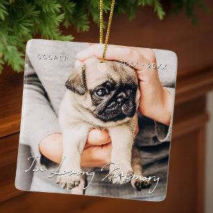 In Loving Memory Pet Memorial Simple Modern Photo Ceramic Ornament