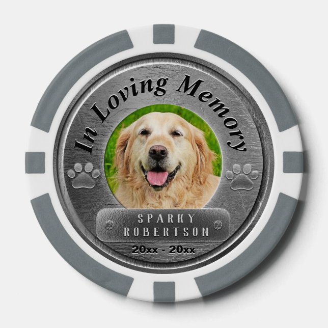 In Loving Memory Pet Pocket Photo Remembrance Poker Chips (Front)