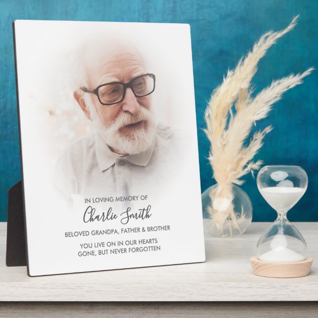 In Loving Memory: Photo and message tribute Plaque (Side)