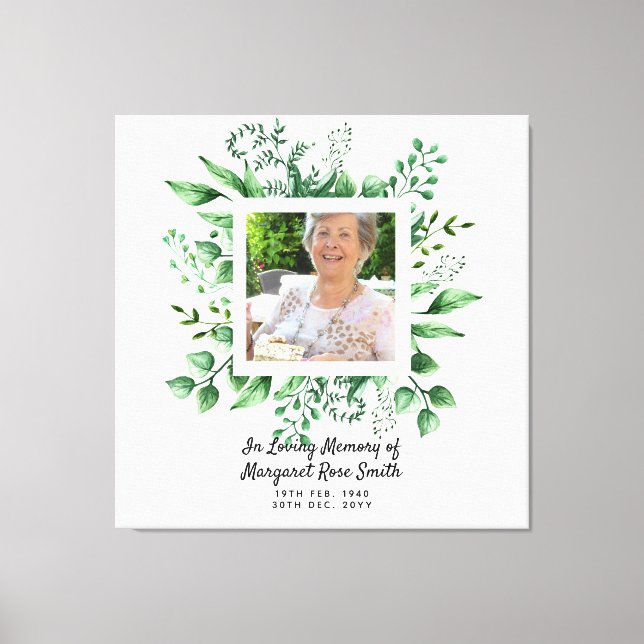In Loving Memory PHOTO Bereavement Loss Memorial Canvas Print (Front)