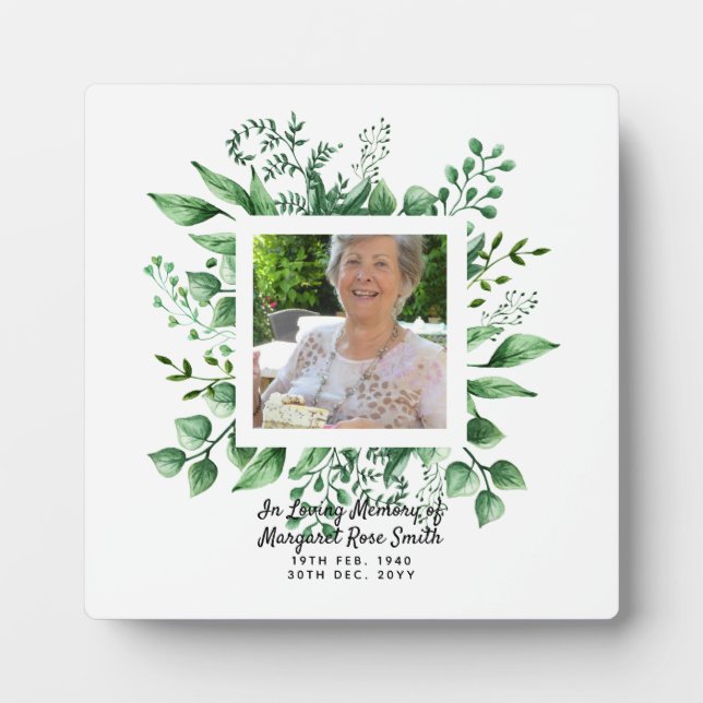 In Loving Memory PHOTO Bereavement Loss Memorial Plaque (Front)