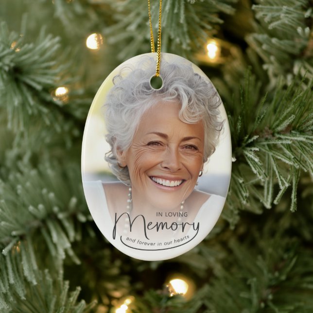 In Loving Memory Photo Christmas  Ceramic Ornament (Tree)