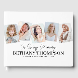 In Loving Memory Photo Collage Funeral Guest Book
