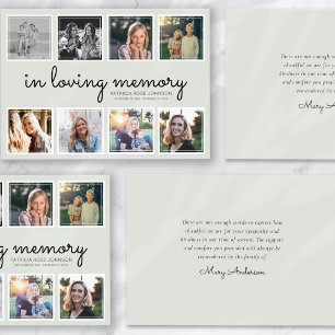 In Loving Memory Photo Collage Funeral  Thank You Card