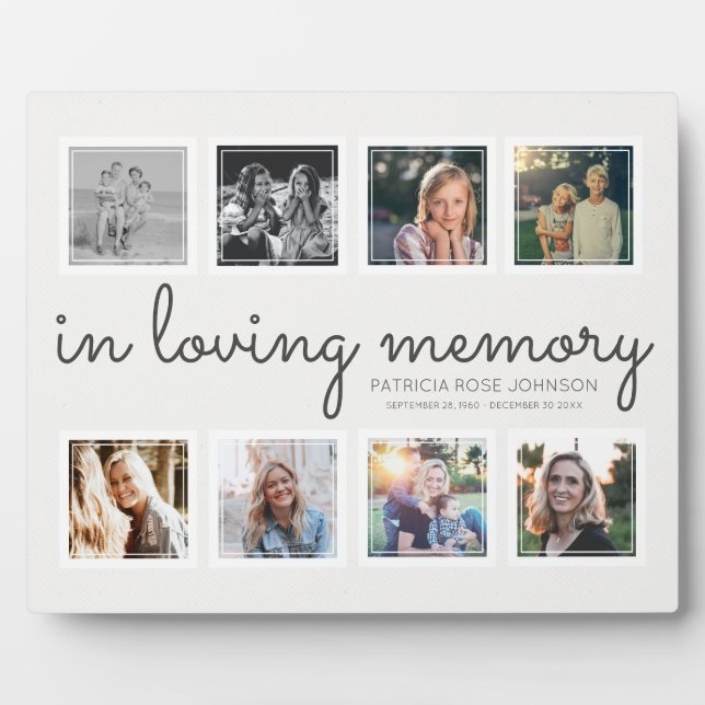 In Loving Memory Photo Collage Keepsake Tribute Plaque (Front)